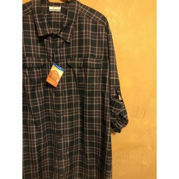 New Men’s 3XL Columbia Omni Shade Plaid Shirt 50 UPF Rated Vented Roll Up Sleeve - Picture 3 of 7